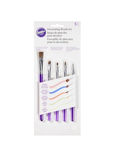 Wilton Cake Decorating Tools 5-Piece Brush Set, Synthetic Bristles