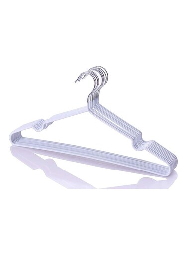 Metal Hangers For Shirt, Coat, Trousers Strong, Anti Slip &amp; Space Saving Rubber Coated, 40 Cm (White, 100) White 40cm White 40cm