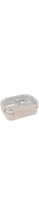 Royalford 700ml Lunch Box RF12118 Rectangular Tiffin with Transparent Lid and 3 Compartments Removable Stainless Steel Inner Container for Kids and Toddlers, Suitable for Schools, Office