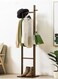 1-Piece Hat Clothes Rack Stand Hat Coat Organizer With Hook Bamboo Brown 33x24x163 cm