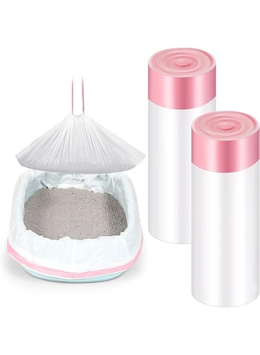 DIWANAE Large Cat Litter Bags, 20pcs Cat Litter Box Liners Heavy Duty Litter Pan Liner Bagss with Drawstring, Drawers Tear-resistant &amp; Leak-proof, 45 x 79cm