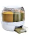AWH Food Grain Storage Container - 6-Grid Rice Dispenser, Rotatable Sealed Grain Food Storage Box Rice Bucket Dry Food Fruit Box Kitchen Storage Bucket