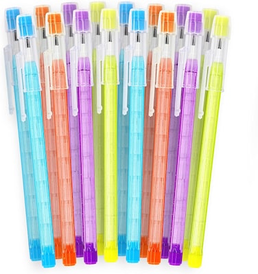 HB Translucent Multipoint Stackable Pencil with Matching Eraser &ndash; Non-Sharpening Writing Pencil for Kids, Students, Teachers &amp; Office Use &ndash; Pack of 16