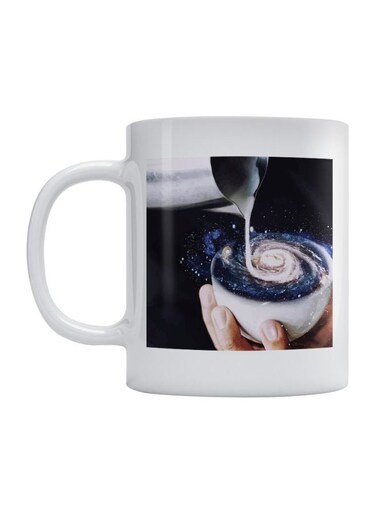 Coffee Lovers Printed Mug White/Blue/Silver