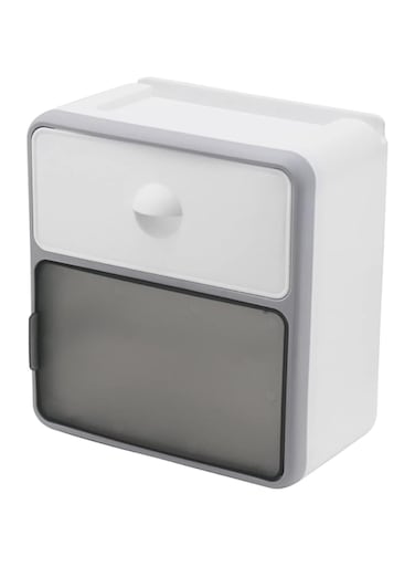 Azonee Paper Towel Dispenser Wall Mounted, Wall Mounted Bathroom Storage Shelf, Tissue Paper Dispenser Organizer Box, Bathroom Shelf Rack, No Drlls(White)
