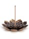 DELFINO Incense Holder Brass Lotus Censer Stick Incense Holder Cone Incense Burner Ash Catcher, Home Fragrance Accessories, Lotus Brass Incense Holder Lotus Stick Incense Burner Cone for Meditation