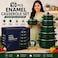 10 PCS Enamel Casserole Set with Lids, Non-Reactive Cookware, 16/18/20/22/24cm, Green