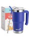Mollcity 16 oz Tumbler with Handle Reusable Stainless Steel Vacuum Insulated Tumbler Cups with Lid and Straw Travel Mug for Women(Navy)