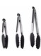 3 Pack Kitchen Tongs with Silicone Tips, Premium Silicone BPA Free Non-Stick Stainless Steel BBQ Cooking Grilling Locking Food Tongs, 7-Inch 9-Inch &amp; 12-Inch Black