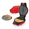 Tradeo 2 in 1 Multi Snacks Maker 1000W Donut &amp; Waffle Maker with Non-Stick Plates Red