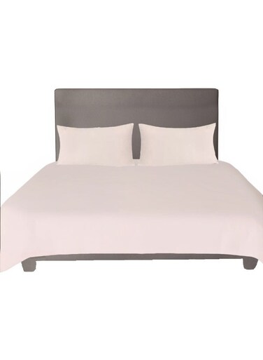 Smart Flat Bed Sheet Plain Cotton Bed Sheet with Pillow Covers (50x70cm) Ivory
