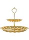 Linkage stainless steel candy dish 2 tier gold