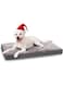 KSIIA Orthopaedic Dog Bed for Small Dogs, Washable Dog Cushion, Fluffy Dog Mat, Dog Mattress with Removable Lid in Dark Grey, 60 x 45 x 7 cm