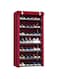 Beauenty Shoe Rack, Foldable Shoe Storage Organizer with Non-Woven Fabric Cover, DIY Multi-Layer Shoe Cabinet for Closet, Bedroom, Hallway, and Home Shoe Storage (Red, F8)