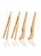 Bamboo Toaster Tongs, 18 cm/7 inch Wooden Cooking Tongs Kitchen Reusable Toast Tong Classic Wood Food Clip Tongs for Bread Grill Cheese Pickles Tea Fruit- Bamboo Kitchen Utensil Tongs, 4 Pcs