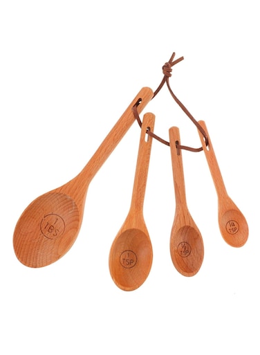 4pcs Wooden Measuring Spoons - Multi-Purpose Coffee, Tea, and Cereal Scoops