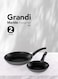 Frying Pan set 2 pes 18-24 cm  - 7-Layer Granite Coating Non-Stick Surface - Bakelite Handle - Black and gray granite