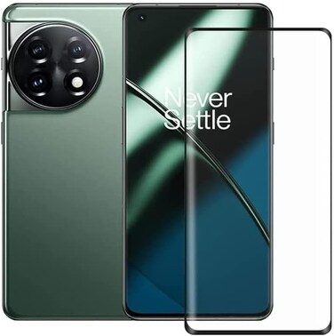 one plus 11 Screen Protector, Tempered Glass [Full Adhesive][Full Coverage] [Bubble-Free] [Anti Scratch] HD Clear High Responsive Screen Protector for one plus 11 5G (Full Glue 5D Black)