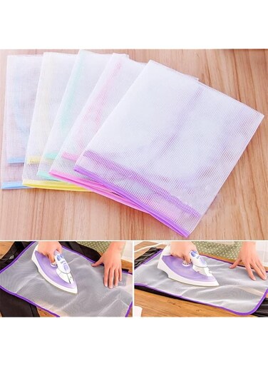 X spring Protective Ironing Mesh, 5 PCS 40x60cm Ironing Cloth Protective Insulation Pad, Heat Resistant Ironing Protector Mesh Cloth, Ironing Pressing Pad for Easy Ironing and Protection, Random Color