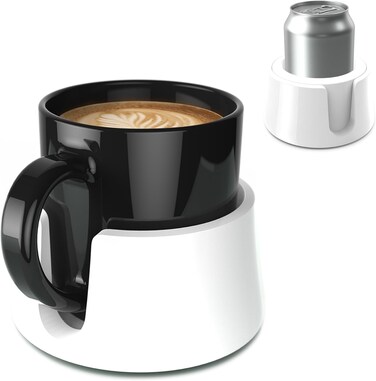 HIT PRODUCTS TableCoaster - The Original Anti-Spill Table and Desk Cup Holder, RV and Boat Drink Holder, A Tip-Proof Coaster with Tacky Base and Walled Profile to Prevent Spilled Drinks, Glacier White