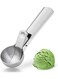 Premium Ice Cream Scoop with Trigger, Ice Cream Scooper Stainless Steel, Heavy Duty Metal Icecream Scoop Spoon Dishwasher Safe, Perfect for Frozen Yogurt, Gelatos, Sundaes, Medium Silver