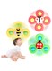 ECVV 3PCS Suction Cup Spinner Toys Novelty Sensory Toys Fidget Spinner Toys Bath Toys for Toddlers Kids Birthday Baby Gifts Window Suction Spinner Toys (Style 2)