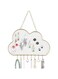 ELECDON Gold Cloud Shaped Wall Jewelry Organizer with 8 Hooks for Earrings Necklaces Bracelets and Rings