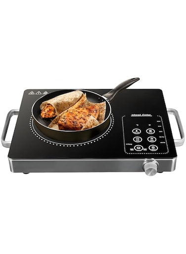 XVersion 3500W Electric Cooker, Electric Stove Induction Cooker Hot Plate Electric, Induction stove Adjustable Temp w/Handle for Home w/ 1Year Warranty (Black, Single Plate)