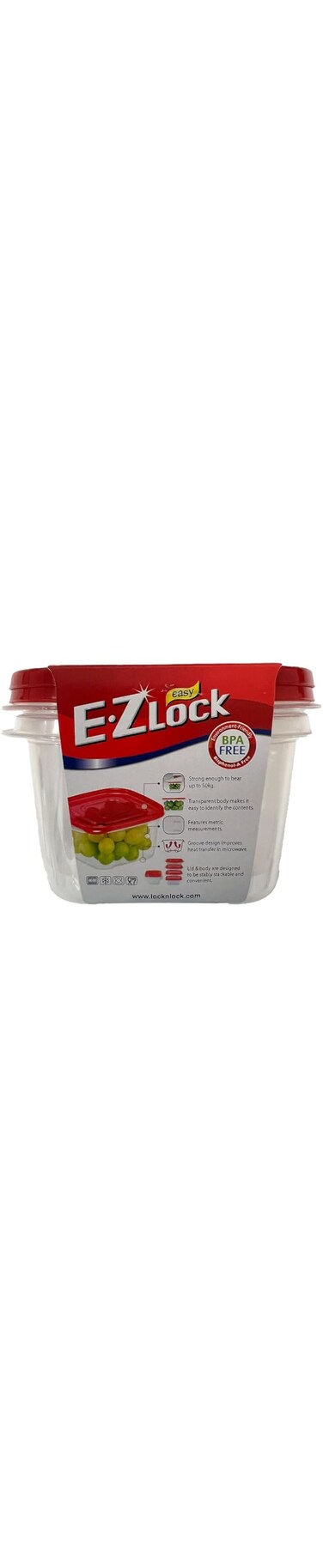 LocknLock-EzLock Square Container-970ml-2pcs Set-