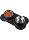 N C Stainless Steel Pet Bowl (Black, L, Set of 2)