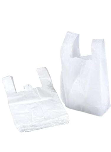 {Pack of 1KG Bags} Garbage Bag, Plastic Disposable Grocery Bags (White,50cm X 60cm,1kg), Biodegradable Plastic Bag Medium Trash Bags Dustbin Bags, Waste Bag Office Bag Strong And Durable Bin Bag