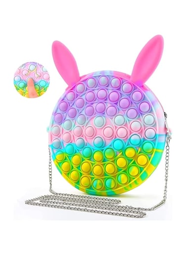 ECVV Push Bubble Shoulder Bag Fidget Toy, Push Poping Bubble Sensory Toy Crossbody Bag for Anxiety Stress Relief Pop Purse Fidget Bag Toy for Girls