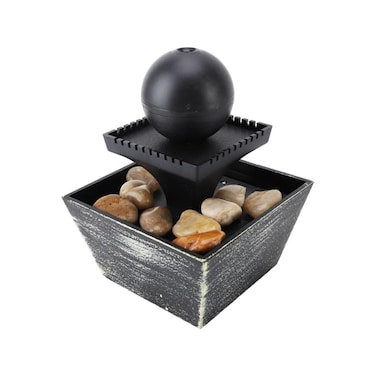 Modern Tabletop Water Fountain with LED Light, Decorative Indoor Desk &amp; Bedroom Relaxation Piece