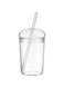 Hemoton Glass Tumbler with Straw and Lid 15oz Glass Cups Glass Water Bottle Smoothie Cups Juice Drinking Cup Clear Coffee Cup Large Water Mug for Home Outdoor Travel