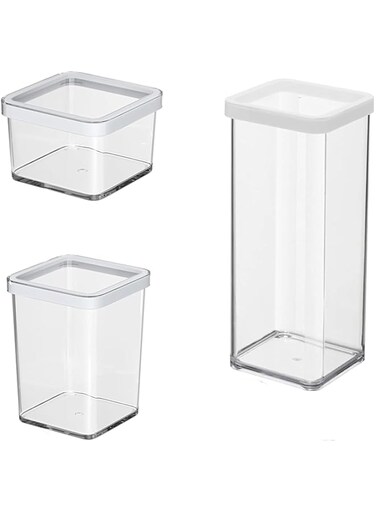 Storage Container Set 3 Piece Versatile &amp; Durable Organizers for Home Kitchen Office Airtight Lids to Keep Food Fresh Stackable Design for Efficient Storage BPA-Free Easy to Clean