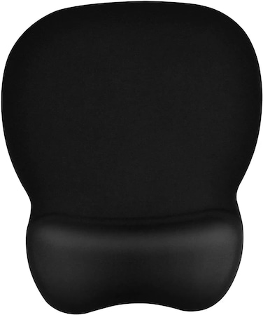 EooCoo Mouse Pad with Wrist Support,Ergonomic Mousepad with Memory Foam Wrist Rest,Mouse Mat Non-Slip Rubber Base,4mm Ultra Thin Wear Resistant Matt Desk Accessories for PC Laptop,Gaming,Office,Black