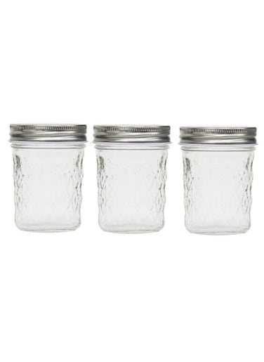 Glass Canister with Airtight Metal Lid 200ml, Pack of 3