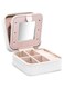 REMEL Travel Jewelry Case Small Jewelry Box Jewelry Organizer Storage Case Portable PU Leather Mini Jewelry Travel Case for Girls Womens Earring, Necklace, Rings,Bracelets (Beige)
