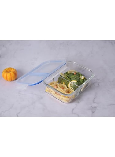 FEELINGS GLASS STORAGE M/W DIVIDER (Blue, 1500 ML)