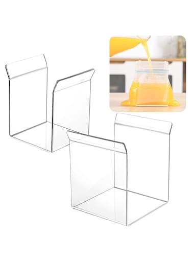 Ziplock Bag Holder, Food Storage Bag Stand, Baggy Rack Holder for Food Prep Bag, Hands-Free to Pour Leftovers, Filling Ziplock Bag Stand, Comes with both Quart and Gallon Sizes (2 Pack)