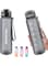 GEMFUL Water Bottle 1L with Straw Time Marker Tritan BPA Free for Fitness Gym Outdoor Sports (Gray)