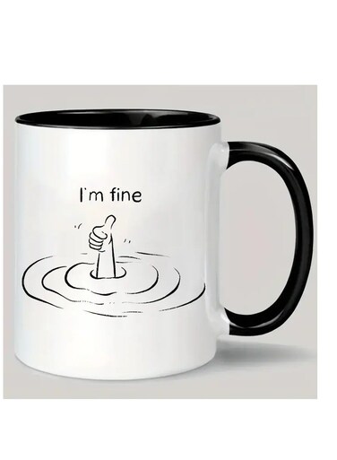 I'm Fine" Ceramic Coffee Mug - Insulated, Reusable, Hand-Wash Only - Perfect for All Beverages &amp; Gifts