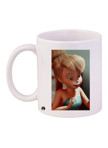Anime Printed Ceramic Coffee Mug White/Beige/Green