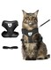 SWIUKPHE cat Chest Harness and Leash, Anti-Escape Adjustable Soft mesh cat Leash and Chest Harness Set for All Types of Cats cat Vests (Size XL, Black)