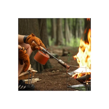 Portable Camping Fire Blower Torch with Wooden Handle for BBQ, Campfire Ignition &amp; Outdoor Use
