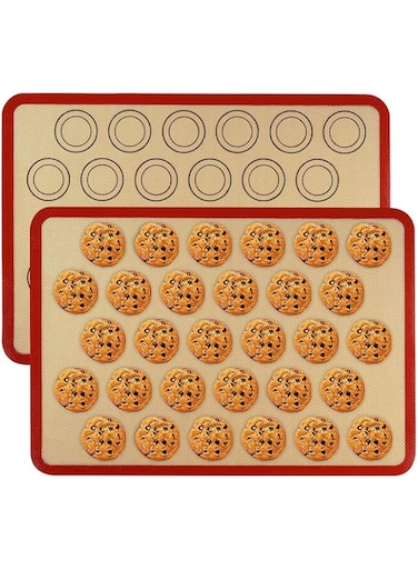 ECVV Silicon Baking Sheet Mat, Macaron Mat, Non Stick and Reusable, Heat-Resistant Cooking Baking Sheet Mat for Cookie, Pizza, Bread, Meat and More, Double as Dough Rolling Mats,16.5&quot; x 11.6