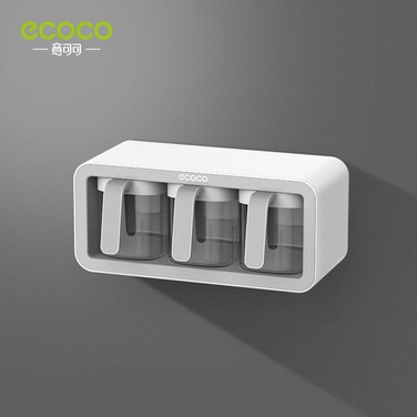 Italian Cocoa Seasoning Box Suit Wall-Mounted Punch-Free Household Kitchen Storage Rack Modular Seasoning Box
