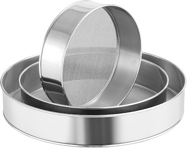 3 Pack Flour Sifter for Baking  Mesh, Round Stainless Steel Flour Sieve Set, Fine Mesh Powdered Sugar Sifter for Kitchen Cake Bread Cupcake (3 Size)