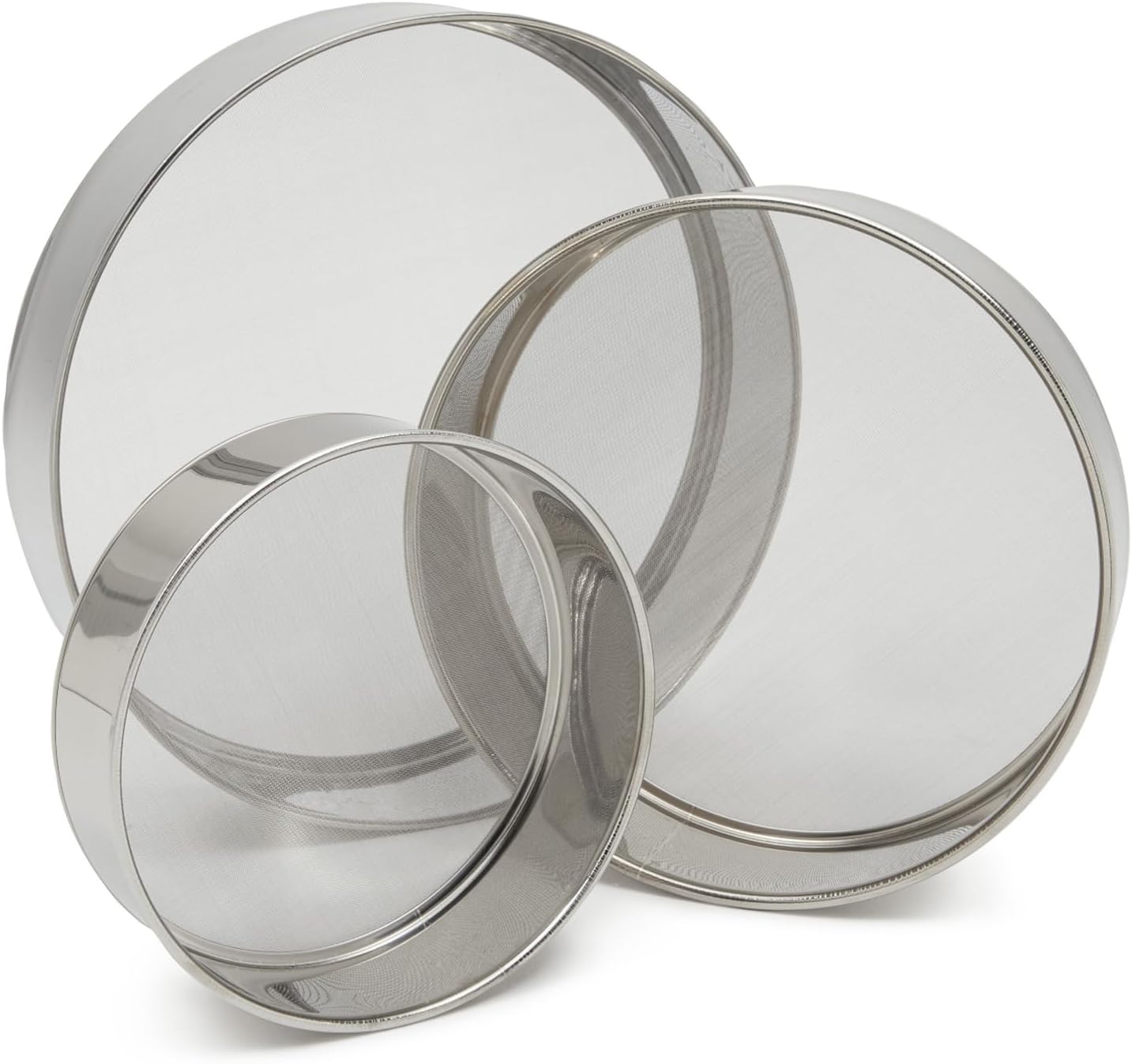 Buy 3 Pack Flour Sifter for Baking Mesh, Round Stainless Steel Flour ...