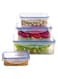 Home Smart Rectangle Plastic Container Set of 4 PCs Food Container With Airtight Lid to Safely Store Food Good for Outdoor and Indoor Dining Activity